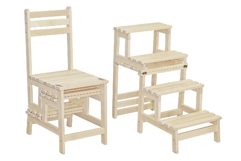 Стул-стремянка Массив - Бесцветный (Лак)