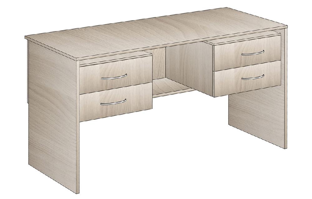 Стол преподавателя двухтумбовый (с ящиками) 1500х600х760 - Венге