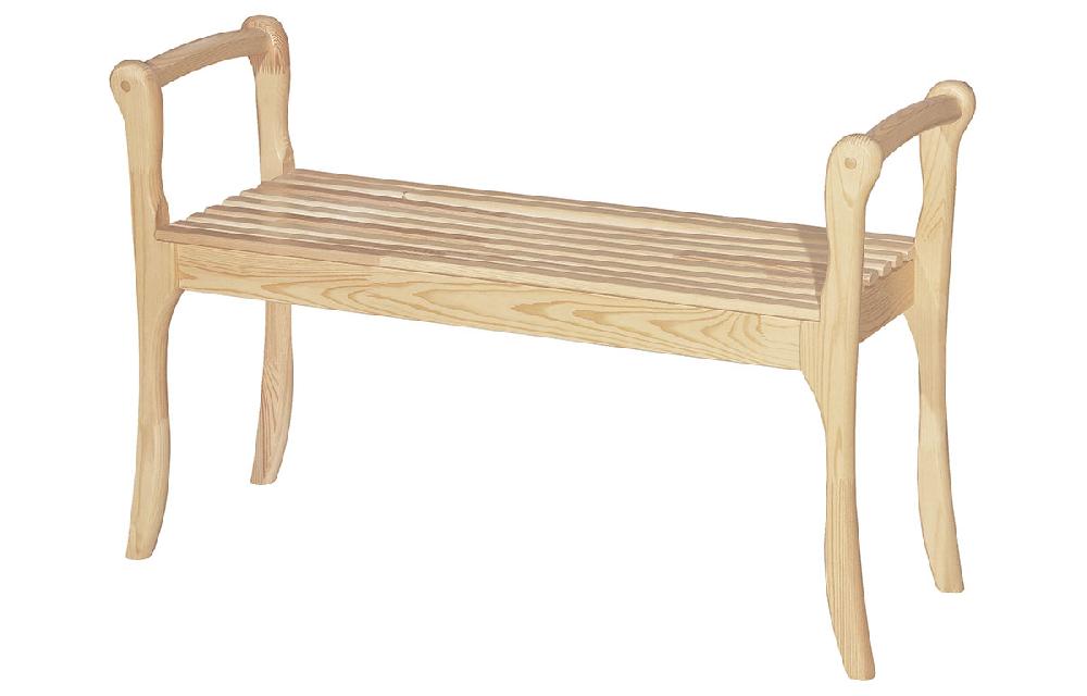 Скамья для прихожей с подлокотниками /массив - Бесцветный (Лак)