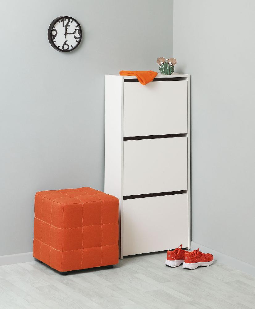 Тумба Обувница №3 - Белый жемчуг 81005М, Белый жемчуг 81005М