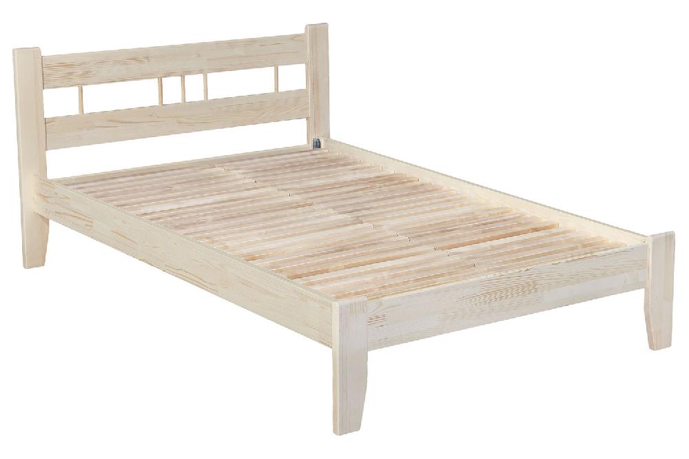 Кровать Массив-2Н 0,9 маленькая спинка - Бесцветный (Лак)