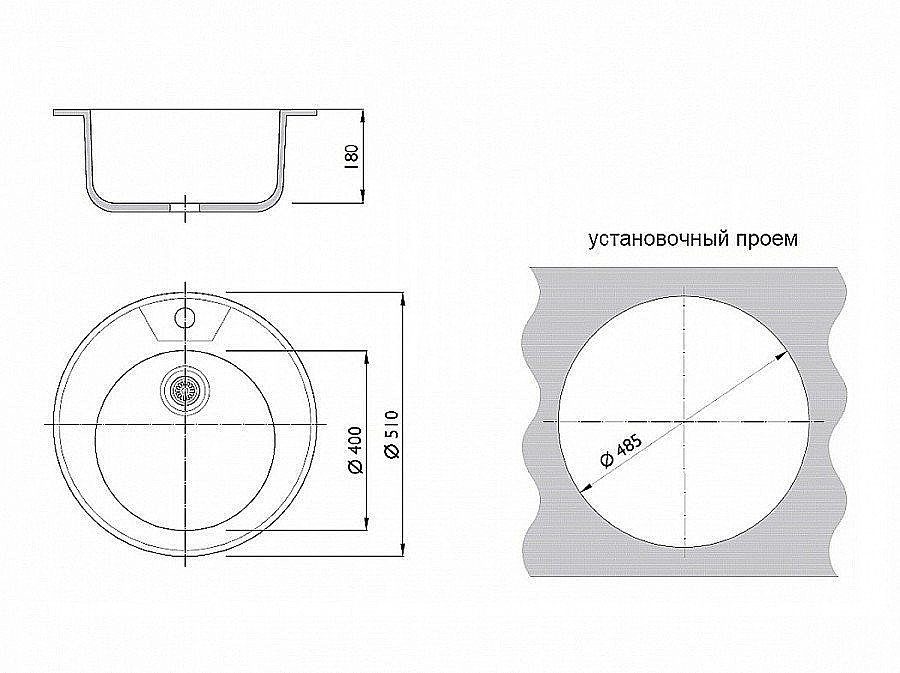 Мойка врезная 5118/0,6 1Ч