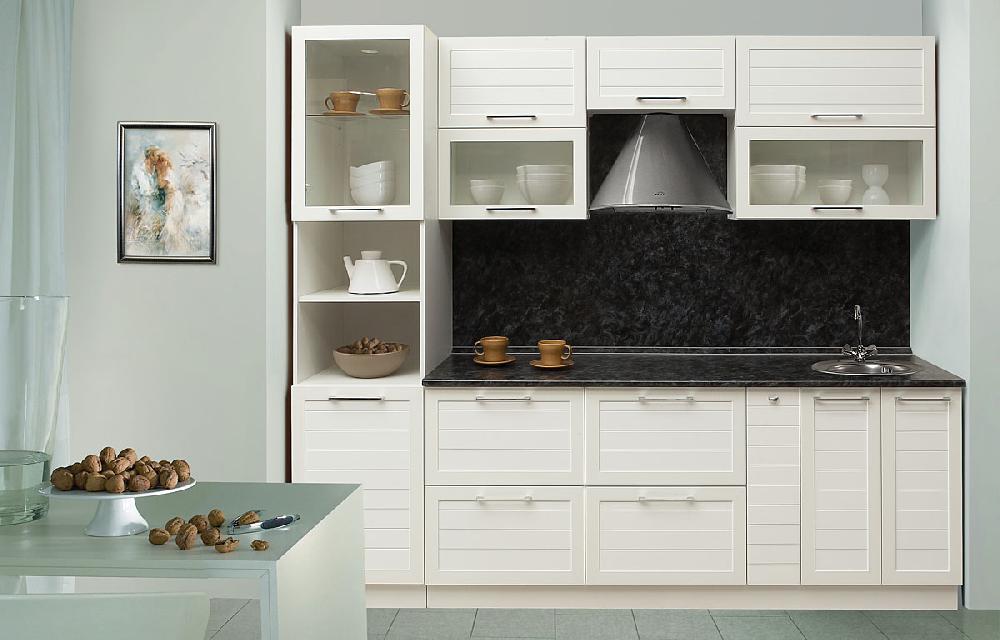 Кухня Профиль МДФ ПВХ 1004 №1 2,3м - Белый, Прованс  Пр.1004/мдф, Белое дерево, Белое дерево