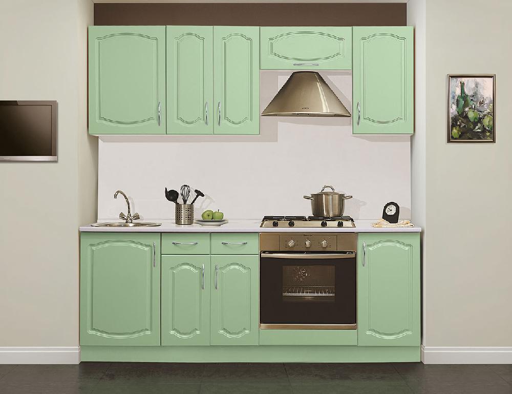 Кухня МДФ ПВХ №2 , Ручка 128мм Скоба глянец - Белый, Классика 2, Т4, Урсула SS-001 (металик)