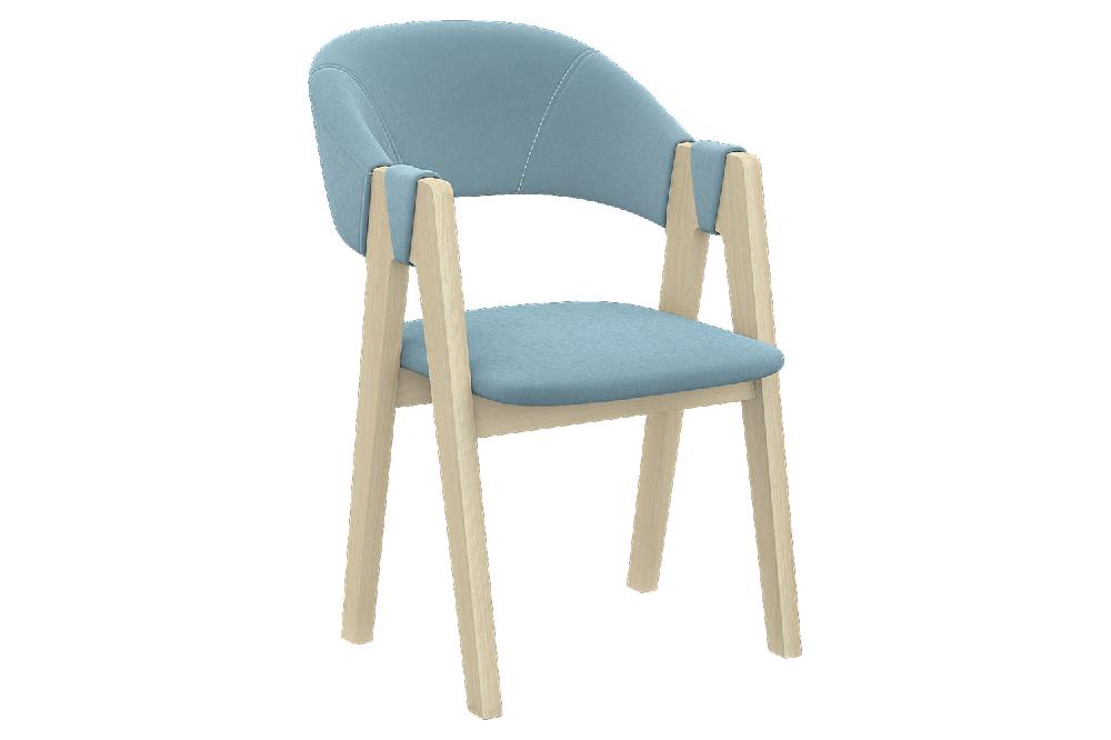 Стул обеденный (гнутая спинка) - Бесцветный (Лак) / CATANIA DUSTY BLUE