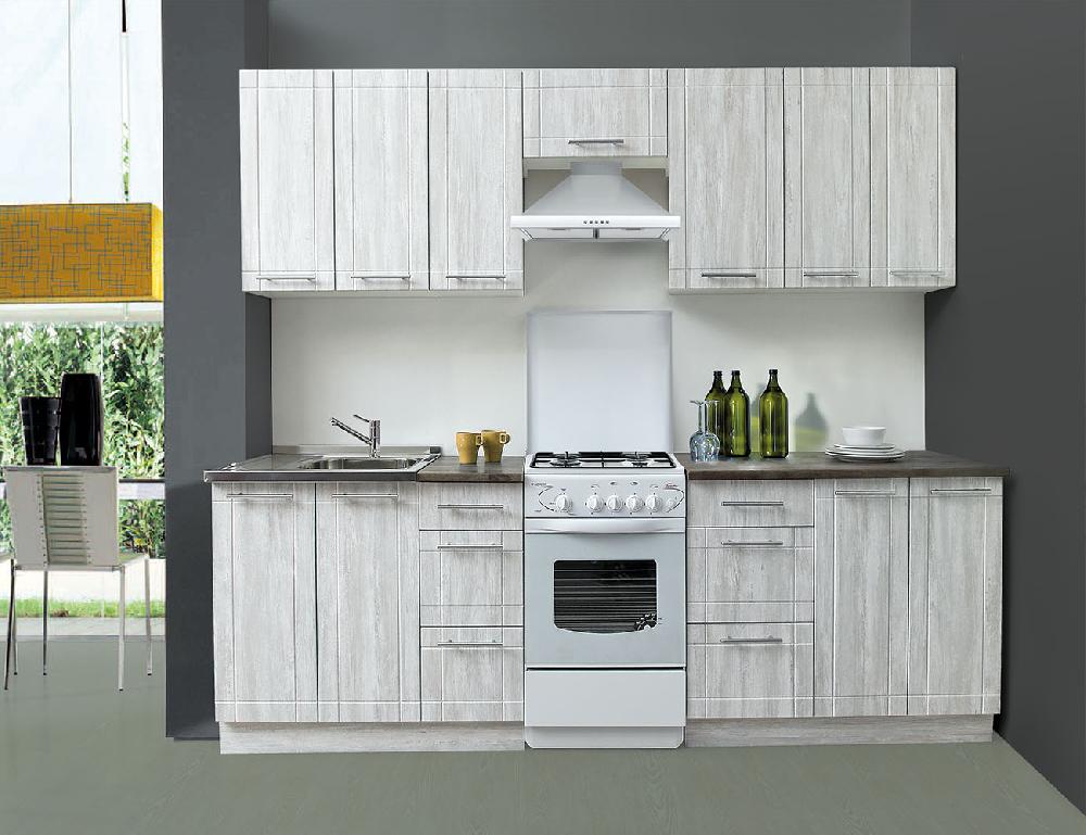 Кухня МДФ ПВХ (Модерн 19, Т2) №1 2,5м - Белый, Модерн 19, Т2, Белое дерево