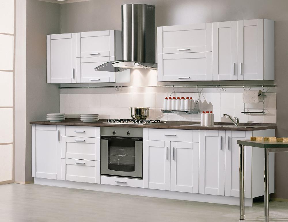 Кухня МДФ ПВХ (Модерн новый) №4 3,0м - Белый, Модерн Новый, Белое дерево