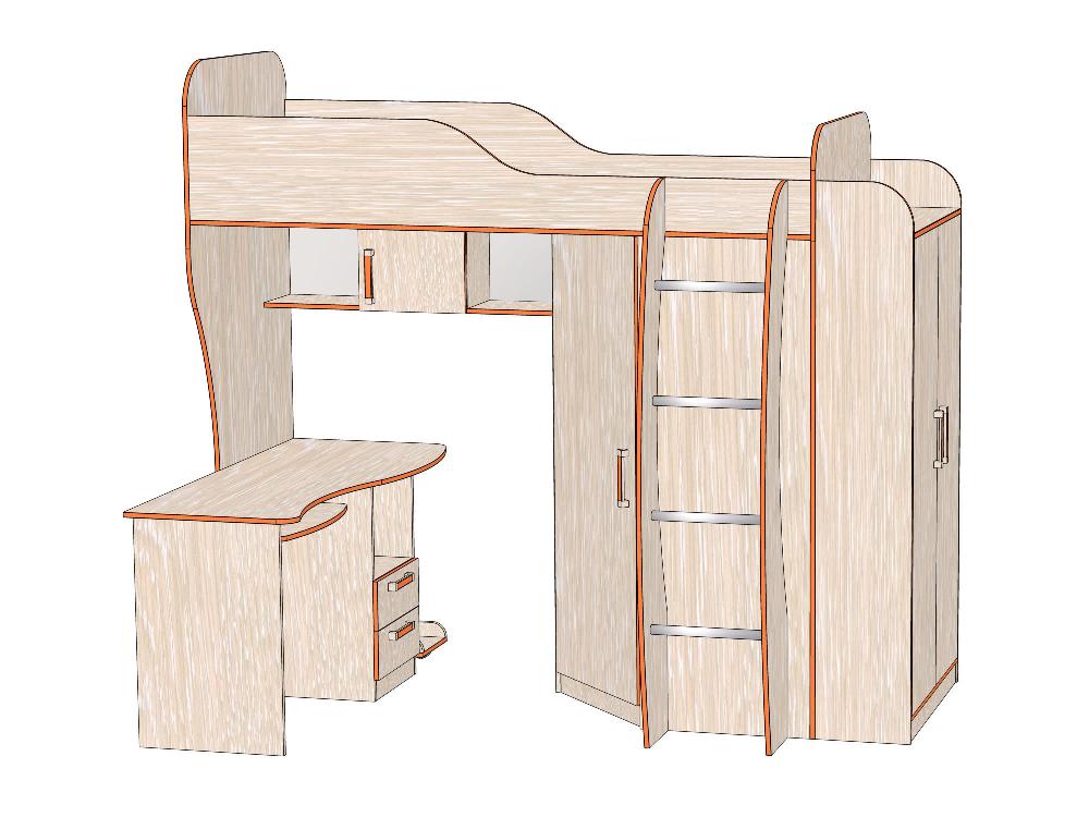 Комплект мебели Джуниор вариант №2 - Дуб Атланта Комплект мебели Джуниор вариант №2 - Дуб Атланта