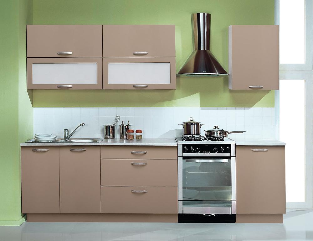 Кухня МДФ ПВХ №5 2,1м - Белый, Мыло, Мокко SF 04, Стекло Матовое