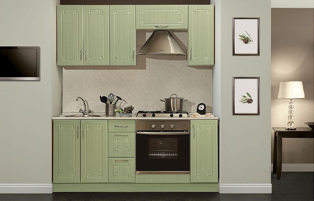 Кухня МДФ ПВХ (Классика 13, Т2) №1 1,8м - Белый, Классика 13, Т2, Оливковое Дерево B537-FGP