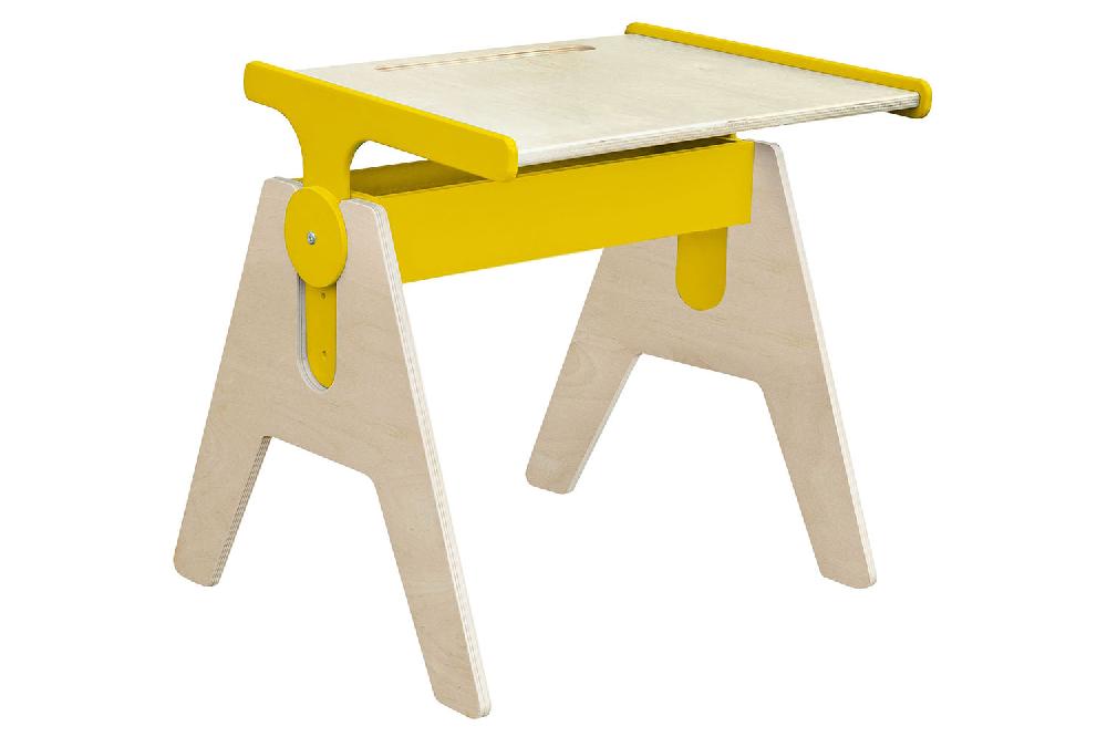 КМ.010.04-20-00 Парта регулируемая (1 одноместная) - Желтый (Лак)