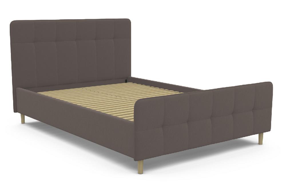 Кровать "Эльза" 1,4 - Бесцветный (Лак), CATANIA CHOCOLATE