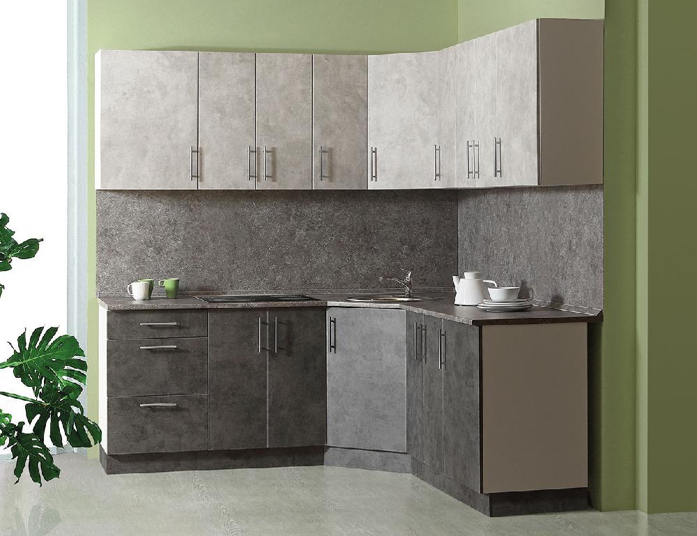 Кухня МДФ ПВХ №3 3,1м - Белый, Мыло, Бетон лофт светлый LS 932-2