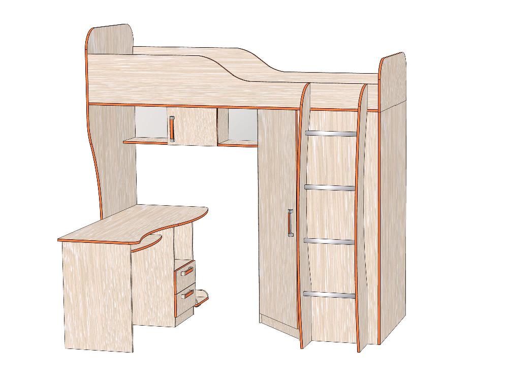 Комплект мебели Джуниор вариант №1 - Дуб Атланта Комплект мебели Джуниор вариант №1 - Дуб Атланта