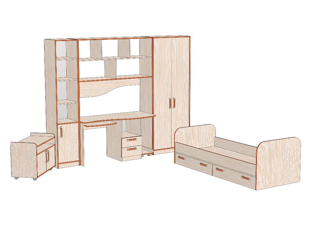 Комплект мебели Джуниор вариант №9 - Дуб Атланта Комплект мебели Джуниор вариант №9 - Дуб Атланта