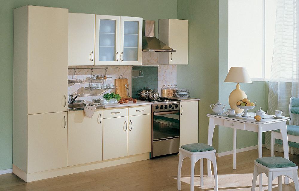 Кухня МДФ ПВХ №1 - Белый, Мыло, Ясень Жемчужный